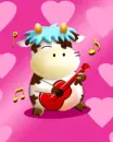 cow playing the guitar