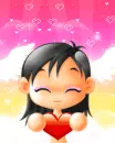 cute little girl with a broken heart