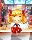 cute blonde girl dancing flamenco