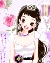cute & happy princess in a white dress