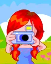cute girl taking an ugly photograph