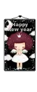 cute little angel girl wishing you a happy new year