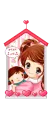 cute girl with a baby in a house