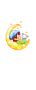 cute baby boy sleeping on the moon with his teddy