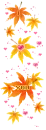i love you on autumn tree leaves