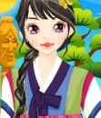 the girl wearing a kimono