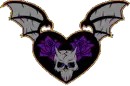 skull heart with wings