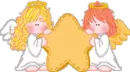 2 cute angels w/star