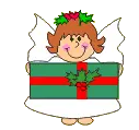 Cute angel w/present