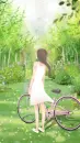girl with bike cycle