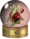 Angel w/rose in globe