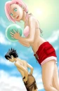 Sasuke at the beach with Sakura
