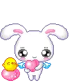 cute buny and heart