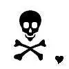 skull wit heart
