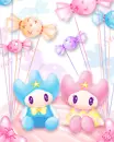 blue & pink lovers with sweets balloons