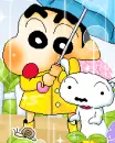 shin chan on a rainy day