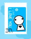 i love you : blue stamp