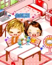 cute lovers having a drink