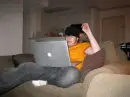 Patrick on his computer