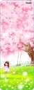 lil girl by pink tree