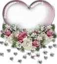Pink rose globe heart