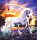 Unicorn with rainbow