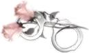 hand cuffs and a pink rose