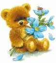 bear with bug and flowers