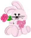 pink bunny with pink rose