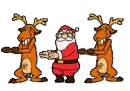 Dancing Santa and Raindeers