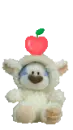 BLUE BEAR WITH APPLE