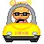 driving yellow car