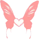 pink  butterfly heart