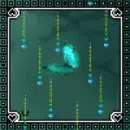 green butterfly with blue hearts