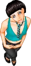 green dress doll