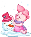 Nasse have fun in snow