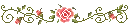 tiny pink rose & vine divider