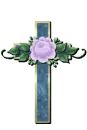 blue cross with flowers