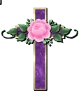 purple cross with flowers