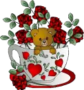 bear with roses