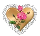heart with 2 hot pink flowers