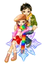 doll couple on a snow flake