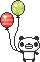 Panda with balloons