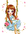 a girl swinging