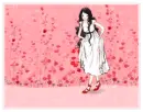 GIRL WITH PINK FLOWER WALL