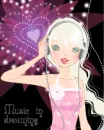 cute girl listening to music