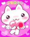 cat in love with wings