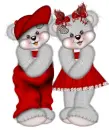 2 red little cute bears