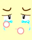 face with flowing tears