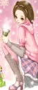 pink sweater snow girl